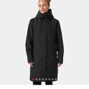 Women's Navy Hooded URB lab rain coat